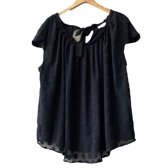 LC Lauren Conrad Sheer Lined Cap Sleeve Top - Picture 2 of 9